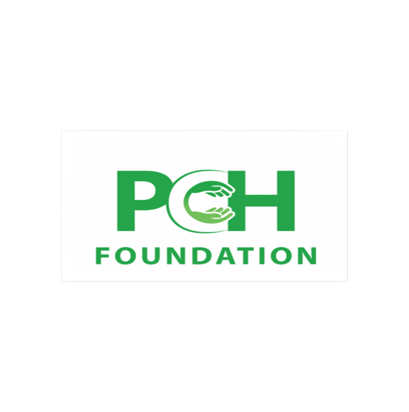 Remove the white background from the PCH Foundation logo, making it fully transparent. Keep only the green PCH Foundation logo graphic.